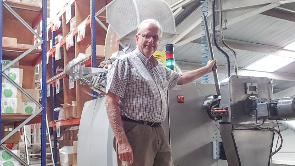 read E:GRAN on duty in Spain Josep Vinals, company owner of Emosa Plastics in front of his E:GRAN